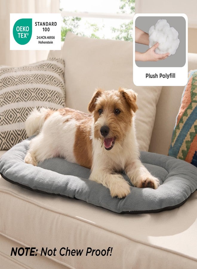 بيد شور وسادة قفص قابلة للغسل من Bedsure للكلاب الصغيرة، سرير مانع للانزلاق للجراء والكلاب - حصيرة صوفية ناعمة للغاية مسطحة ورقيقة للحيوانات الأليفة (غير مقاومة للمضغ)، رمادي فاتح 23 بوصة × 17 بوصة - Image 3